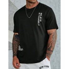 Medinenur  Believe Baskılı Bisiklet Yaka Tshirt