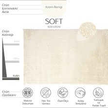Cool Halı Soft 8001 Krem Yumuşak Dokulu Halı Kilim Salon Mutfak Koridor Kesme Yolluk Dokuma Makine Halısı
