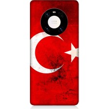 Teknomeg Huawei Mate 40 Pro Uyumlu Türk Bayrağı  Desenli Silikon Kılıf