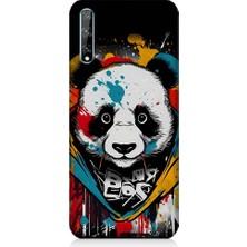 Teknomeg Huawei Y8P Uyumlu Renkli Boyalı Panda Desenli Silikon Kılıf