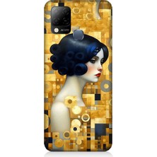 Teknomeg Infinix Hot 10T Uyumlu Altın Desnlerle Kadın Desenli Silikon Kılıf