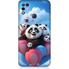 Teknomeg Infinix Hot 10 Play Uyumlu Sevimli Pana Ailesi Uçan Balon Desenli Silikon Kılıf