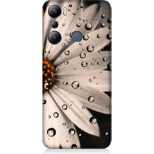 Teknomeg Infinix Hot 20I Uyumlu Papatya ve Su Damlaları Desenli Silikon Kılıf