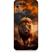 Teknomeg Infinix Hot 10 Play Uyumlu Yırtıcı Aslan Kral Desenli Silikon Kılıf