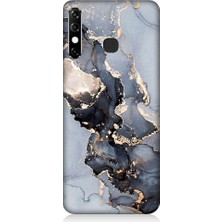 Teknomeg Infinix Hot 8 Mermer ve Altın Desenli Silikon Kılıf