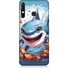 Teknomeg Infinix Hot 8 Köpekbalığı Desenli Silikon Kılıf