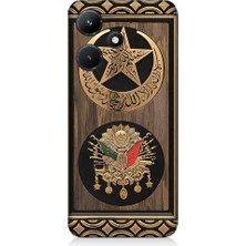 Teknomeg Infinix Hot 30I Uyumlu Osmanlı Nişanı ve Ay Yıldız Desenli Silikon Kılıf