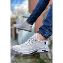 Big King Erkek Spor Ayakkabı Gri Örme Triko Malzeme ile Hafif ve Rahat Tasarım