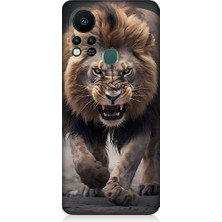 Teknomeg Infinix Hot 11S Uyumlu Saldırgan Aslan Desenli Silikon Kılıf