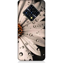 Teknomeg Infinix Zero 8 Uyumlu Papatya ve Su Damlaları Desenli Silikon Kılıf