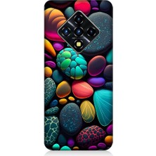 Teknomeg Infinix Zero 8 Uyumlu Artx Kırmızı Doğa Taşlar Desenli Silikon Kılıf