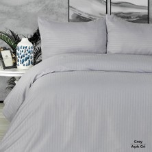Miabella Home Çift Kişilik Çizgili Saten Nevresim Takımı 12717