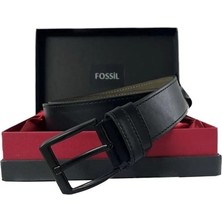 Fossil Siyah Suni Deri 4,5 cm Erkek Kemeri
