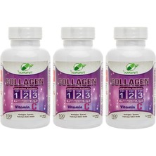 Yurdavit Hidrolize Collagen () Type (Tip) 1-2-3 Hyaluronic Acid Vitamin C 3 Adet 100 Tablet