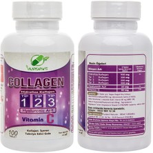 Yurdavit Hidrolize Collagen () Type (Tip) 1-2-3 Hyaluronic Acid Vitamin C 3 Adet 100 Tablet