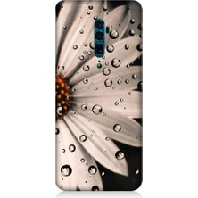 Teknomeg Oppo Reno 10X Zoom Uyumlu Papatya ve Su Damlaları Desenli Silikon Kılıf