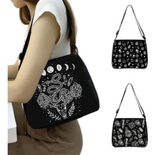 Qiuming Shop YXBWITCHCW15W Stili 25CMX30CM-M Gotik Kız Cadı Wicca Çanta Retro Eğlence Omuz Çantaları Kadın Çapraz Kolu Çanta Koltukaltı Kadın Debriyaj Tote Çanta (Yurt Dışından)