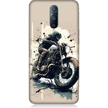 Teknomeg Oppo Rx 17 Pro Uyumlu Motorsikletçi Desenli Silikon Kılıf