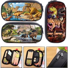 Qiuming Shop QBBLONG14 Stili Canavar Dinozor Baskı Kozmetik Kutuları Kalem Kutusu Erkek Kız T. Rex Kalem Çantaları Çocuk Okul Çantası Kırtasiye Çantası Hediye (Yurt Dışından)