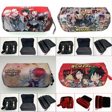 Qiuming Shop T Stili Anime My Hero Academia Kalem Çantası Deri Makyaj Kozmetik Çantaları Fairy Tail Karikatür Kırtasiye Tutucu Öğrenci Kalem Kutuları (Yurt Dışından)