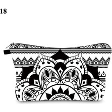 Qiuming Shop No.18 Tarzı El Çantası Mandala Baskı Seyahat Depolama Küçük Polyester Mandala Desen Taşınabilir Kadın Kozmetik Çantası Depolama Mandala Kozmetik Çantası (Yurt Dışından)