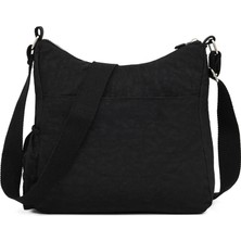 Qiuming Shop Üzüm Moru Tarzı Moda Kadın Naylon Omuz Çantaları Çok Fermuarlı Cep Postacı Çantaları Su Geçirmez Crossbody Çanta Üst Saplı Satchel Çanta Tote (Yurt Dışından)