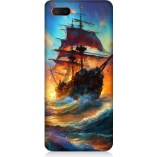 Teknomeg Oppo Rx 17 Neo Uyumlu Kızıl Deniz Yelkenli Gemi Desenli Silikon Kılıf