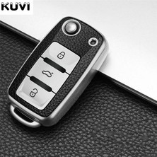 Cdwishbest C Stili Gümüş Promosyon Deri Tpu Araba Anahtarı Kılıfı Fob Vw Volkswagen Polo Tiguan Passat Golf Mk Jetta Skoda Kodiaq Superb Octavia Seat (Yurt Dışından)