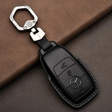 Cdwishbest Siyah-A Hakiki Deri Araba Anahtarı Durum Kapağı Mercedes-Benz W203 W210 W211 Amg W E S Cls Clk Cla Slk Classe Akıllı Araba Anahtarlık (Yurt Dışından)