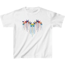 Tarz Yeri Çocuk Unisex Baskılı T-Shirt - Beyaz