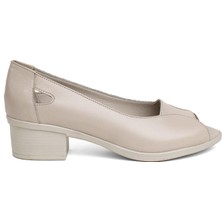 Ayakkabı Fuarı Elit Sis1005 Kadın Klasik Topuklu Ayakkabı Bej