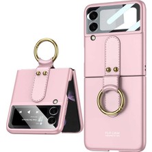 Bra2nd Samsung Galaxy Z Flip 3 Kılıf Htstore Htstore Zore Flip Ring Kıpta Kapak-Pembe (Yurt Dışından)