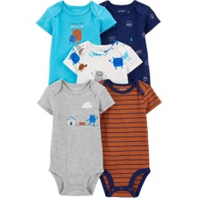 Carter's Layette Erkek Bebek 5'li Kısa Kollu Body 1Q124510