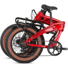 Loop Armour Elektrikli Fat Bike Çift Süspansiyon 20 Jant Kırmızı Siyah