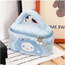 Meyra Accessories Sanrio Kawaii Kuromi My Melodi Cinnamoroll Peluş El Çantası Makyaj Çantası Çift Yönlü Fermuarlı