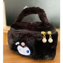 Meyra Accessories Sanrio Kawaii Kuromi My Melodi Cinnamoroll Peluş El Çantası Makyaj Çantası Çift Yönlü Fermuarlı