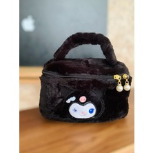 Meyra Accessories Sanrio Kawaii Kuromi My Melodi Cinnamoroll Peluş El Çantası Makyaj Çantası Çift Yönlü Fermuarlı