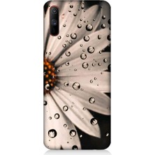 Teknomeg Realme C3 Uyumlu Papatya ve Su Damlaları Desenli Silikon Kılıf
