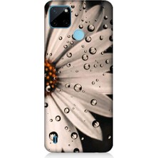 Teknomeg Realme C21Y Uyumlu Papatya ve Su Damlaları Desenli Silikon Kılıf