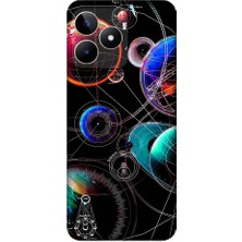 Teknomeg Realme C53 Uyumlu Sci Fi Gezegenler ve Vektörler Desenli Silikon Kılıf