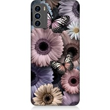 Teknomeg Reeder S19 Max Pro S Uyumlu Pastel Renkli Çiçekler ve Kelebekler Desenli Silikon Kılıf