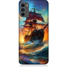 Teknomeg Reeder S19 Max Pro S Uyumlu Kızıl Deniz Yelkenli Gemi Desenli Silikon Kılıf