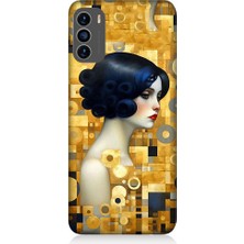 Teknomeg Reeder S19 Max Pro S Uyumlu Altın Desnlerle Kadın Desenli Silikon Kılıf