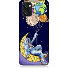 Teknomeg Reeder S19 Max Pro Uyumlu Astranot ve Gezegen Balonlar Desenli Silikon Kılıf