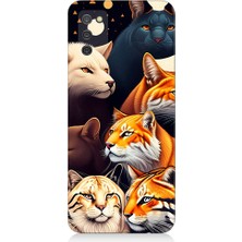 Teknomeg Samsung Galaxy A02S Uyumlu Renki Kedi Türleri Desenli Silikon Kılıf