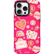 YoungKit iPhone 14 Pro Max Uyumlu Kılıf Bethany Green Tasarımlı Youngkit Sweet Language Kapak Pembe