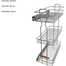 Yıldız Aks 3 Katlı Yandan Raylı Mutfak Dolap Içi Şişelik(Yağdanlık)