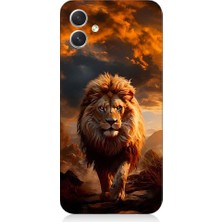 Teknomeg Samsung Galaxy A04 Uyumlu Yırtıcı Aslan Kral Desenli Silikon Kılıf
