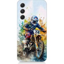 Teknomeg Samsung Galaxy A05S Uyumlu Motorsikletçi Desenli Silikon Kılıf