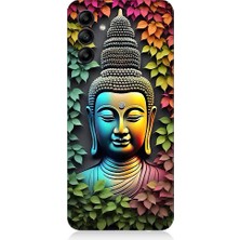 Teknomeg Samsung Galaxy A25 Uyumlu Budha ve Sarmaşık Yapraklar Desenli Silikon Kılıf